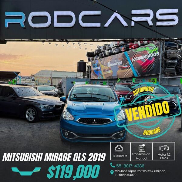 Mitsubishi Mirage 2019 vendido